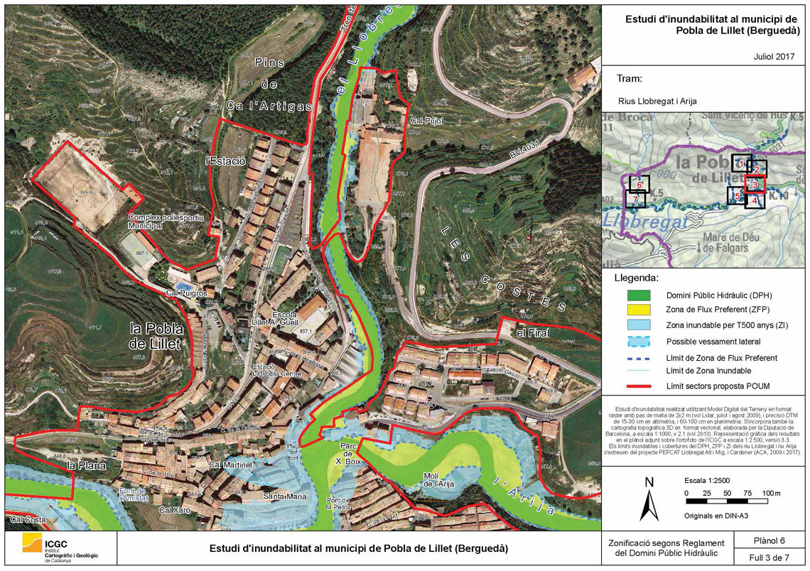 Zonificació de l’espai fluvial a la confluència del rius Llobregat i Arija