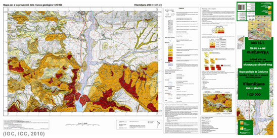 Map for the prevention of geological hazards 1:25 000. Vilamitjana 290-1-1 (65-23) sheet