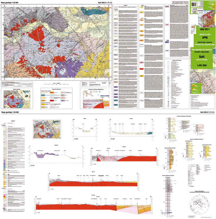 Imatge d'un full del Mapa geològic de Catalunya 1:25 000, Salt 333-2-1 (76-25)