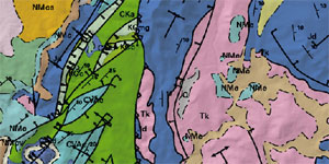 Fragment d'un mapa geològic.