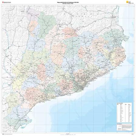 Mapa administratiu de Catalunya 1:250 000, juliol 2023