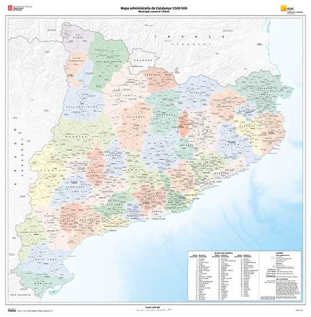 Mapa administratiu de Catalunya 1:500 000, juliol 2023