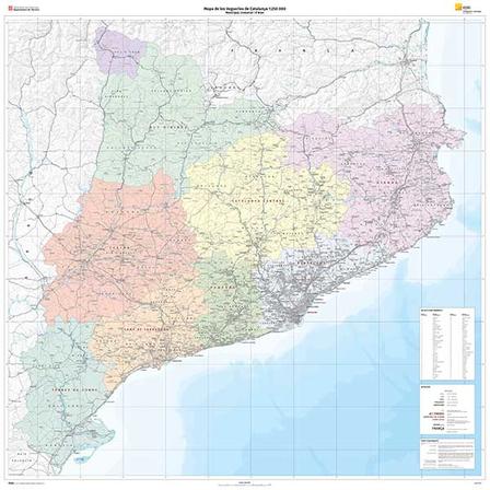Mapa de les vegueries de Catalunya 1:250 000, juliol 2023