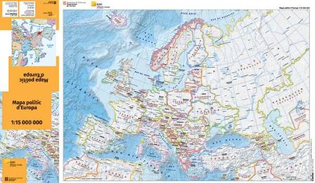Mapa polític d’Europa 1:15 000 000, juliol 2023