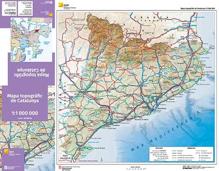 Mapa topogràfic de Catalunya 1:1 000 000, juliol 2023