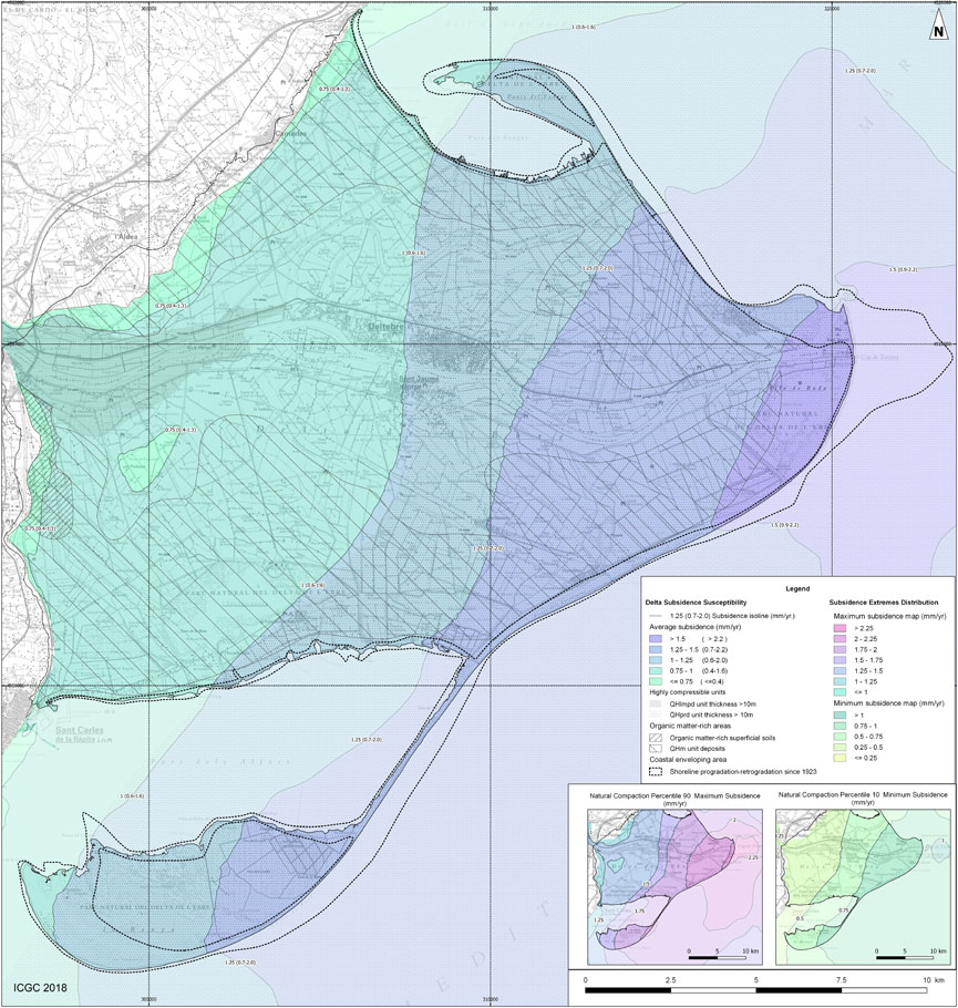 Detall del Mapa de zonificació de la subsidència (v. 6/18; descàrrega 84x59 cm; PDF 18 MB; anglès)