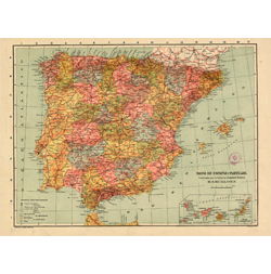 Mapa de España y Portugal: [político] 1937