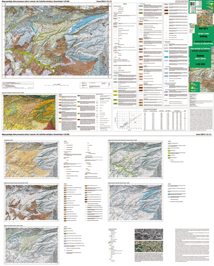 Imagen de una hoja del Mapa geoantrópico 1:25 000 (acceso al Catálogo, en catalán)