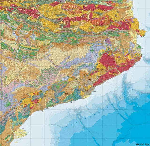 Miniatura del Mapa de grups litològics de Catalunya 1.250.000