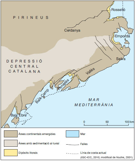 Figura 16: Reconstrucció paleogeogràfica durant el Pliocè inferior, fa 4 Ma.