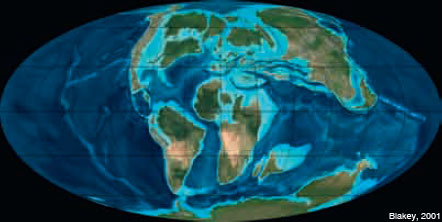 Figure 9: The configuration of the Earth 90 Ma ago, in the Early Cretaceous.