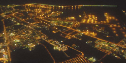 Imatge aèria nocturna d'una zona urbana capturada amb el sensor CASI.